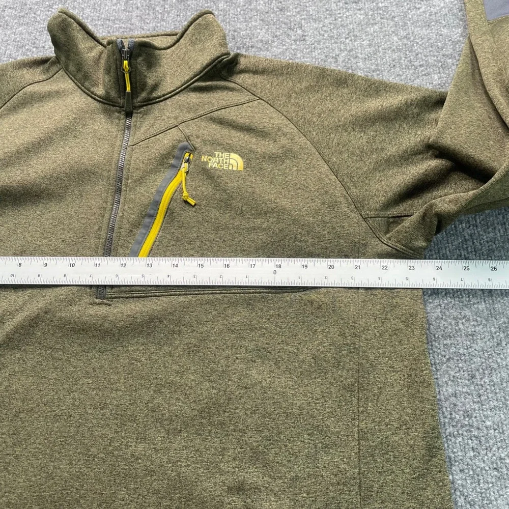 The North Face Cayonlands Pullover Men's XL Green 1/4 Zip Fleece Chest Pocket